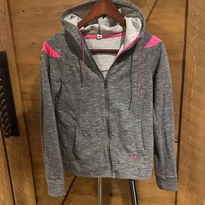 Under Armour Women's Heather Gray and Pink Jacket